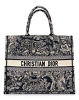 Canvas Embroidered Large D1ORiviera Toile De Jouy Reverse Book Tote Blue