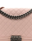 Lambskin Quilted New Medium Boy Flap Light Pink