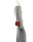 Caviar Quilted Mini Square Flap Red