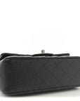 Iridescent Caviar Quilted Mini Rectangular Flap Black