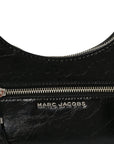 Crinkled Calfskin Crusier Crescent Bag Black