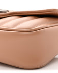 Calfskin Matelasse Aria Super Mini GG Marmont Shoulder Bag Camelia