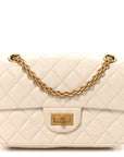 Aged Calfskin Quilted 2.55 Reissue Mini Flap White
