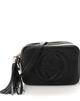 Pebbled Calfskin Small Soho Disco Bag Black