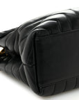 Calfskin Y Quilted Monogram Medium Loulou Chain Satchel Black