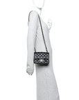 Lambskin Quilted Mini Square Flap Black