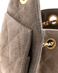 Suede Quilted Mini CHNL 25 Handbag Dark Grey