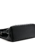 Calfskin Y Quilted Monogram Medium Loulou Chain Satchel Black