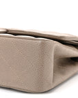 Caviar Quilted Medium Double Flap Taupe