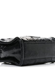 Shiny Crinkled Calfskin Mini The Tote Bag Black