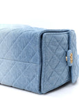 Washed Denim Quilted Medium CHNL 25 Handbag Blue