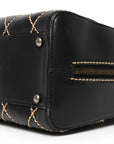 Calfskin Wild Stitch Top Handle Bag Black