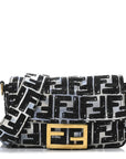 X JOSHUA VIDES Nylon FF Cloudy Mini Belt Baguette Bag White Celeste Black