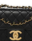 Lambskin Quilted Jumbo Single Flap Black