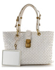 Nappa Intrecciato Small Capri Tote White