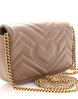 Calfskin Matelasse Super Mini GG Marmont Shoulder Bag Porcelain Rose