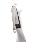 Recycled Nylon Vitello Grace Light Pequin Baguette Belt Pouch Black