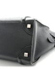 Drummed Calfskin Micro Luggage Black