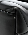 Calfskin Y Quilted Monogram Small Loulou Chain Satchel Black