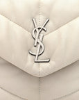 Lambskin Quilted Toy Loulou Puffer Monogram Chain Satchel Crema Soft
