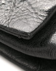 Vitello Shine Crystal Shoulder Bag Black