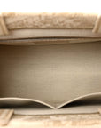 Canvas Calfskin Embroidered Small Plan De Paris Book Tote With Strap Beige