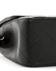 Lambskin Quilted Jumbo Double Flap Black