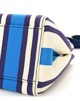 Canapa Vitello Striped Small Tote Turchese
