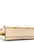 Grained Calfskin Bee Star Small Padlock Shoulder Bag White