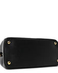 Saffiano Small Galleria Double Zip Tote Black