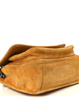 Suede Monogram Medium Niki Chain Satchel Cheddar