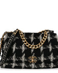 Tweed Quilted Maxi CHNL 19 Flap Black White