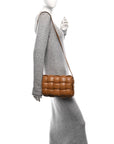 Nappa Maxi Intreccio Padded Cassette Crossbody Bag Caramel