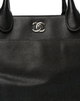 Caviar Medium Cerf Executive Shopper Tote Black