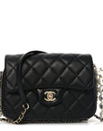 Lambskin Quilted Small My Precious Flap Black