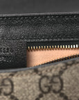 GG Supreme Monogram Calfskin Small Padlock Messenger Shoulder Bag Beige Black Cuir