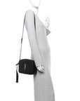 Calfskin Matelasse Monogram Lou Camera Bag Black