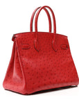 Ostrich Birkin 30 Rouge Vif