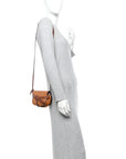 Grained Calfskin Mini Gate Crossbody Bag Caramel Pecan