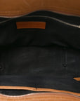 Mega Check Grained Calfskin Medium Harcourt Satchel Saddle Brown