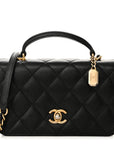 Caviar Quilted Mini Top Handle Flap Black