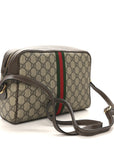 GG Supreme Monogram Web Small Ophidia Shoulder Bag Brown