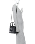 Calfskin Crocodile Embossed Baby Sac De Jour Black