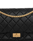 Aged Calfskin Quilted 2.55 Reissue 227 Flap Black