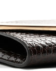 Calfskin Crocodile Embossed Emmie Clutch Bag Chocolate