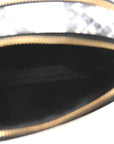 Calfskin Snakeskin Embossed Shutter Camera Crossbody Bag Black White