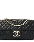 Lambskin Quilted Medium Westminster Pearl Flap Black