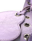 Extra Supple Calfskin Crocodile Embossed Le Cagole Shoulder Bag XS Lilac
