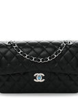 Caviar Quilted Small Double Flap Black