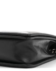 Calfskin Embossed Stitch Large Boy Flap Black